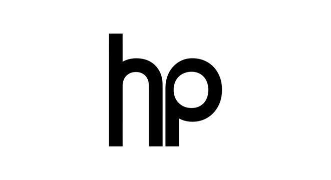 Minimalist black lowercase HP monogram lettermark logo.