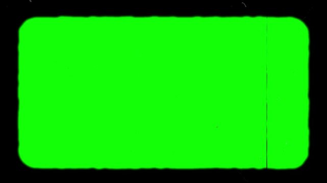 Film frame with rounded corners and a green screen center allows for seamless video composition and creative editing projects.