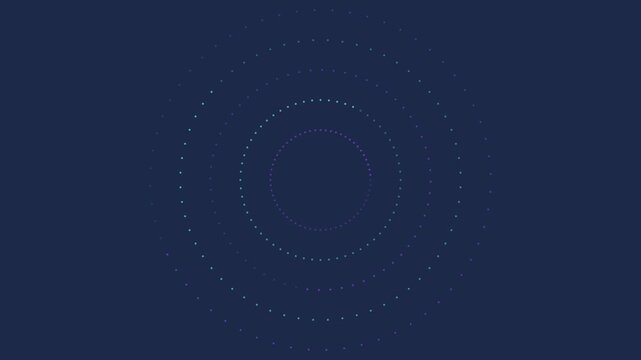 Minimalist abstract animation 4k background, with pulsing neon, circles and digital, dot patterns