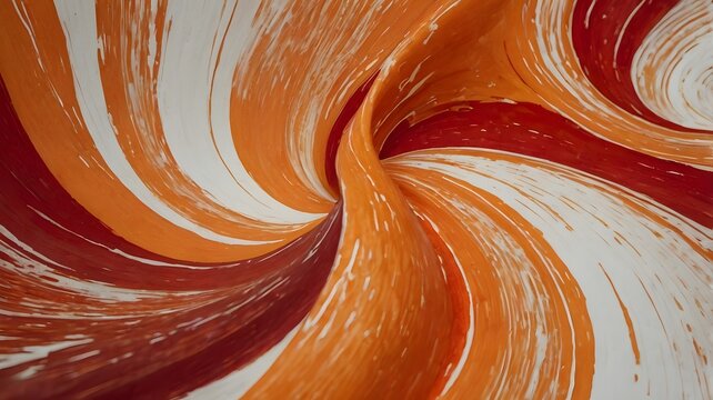 Vibrant Orange Red White Abstract Swirl
