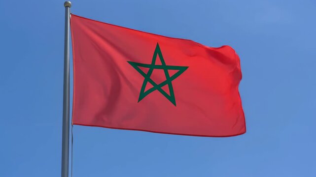 Waving Flag of Morocco 4K Generative AI