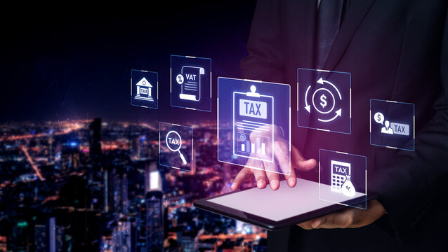 Financial regulation and tax compliance concept showing tax document, VAT, transaction flow, and financial auditing in modern financial system Vouch