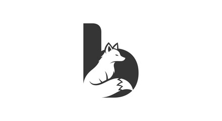Minimalist fox head integrated into lowercase letter b logo. © joko