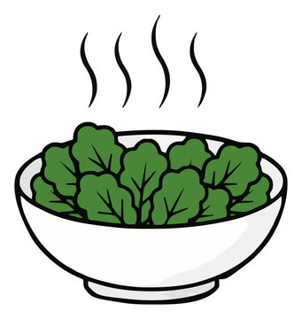 Steaming hot kale bowl healthy vegetable. Generative AI