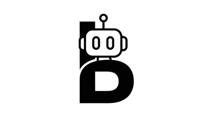 Minimalist letter B robot mascot logo design. © kaninss