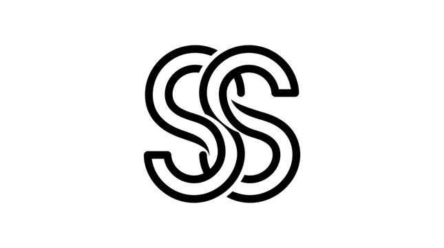 Minimalist interlocking S letters monogram logo design.