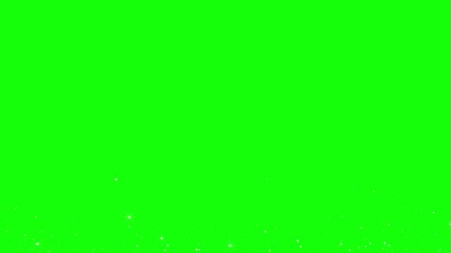 Shimmering dust motes settle quietly against a solid green screen backdrop for post-production.