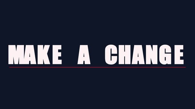 Make a change bold typography motion for motivational business presentations and social media campaigns animation 4k