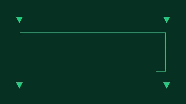 Minimalist animated lower third frame with green geometric corner accents for presentation overlays animation 4k