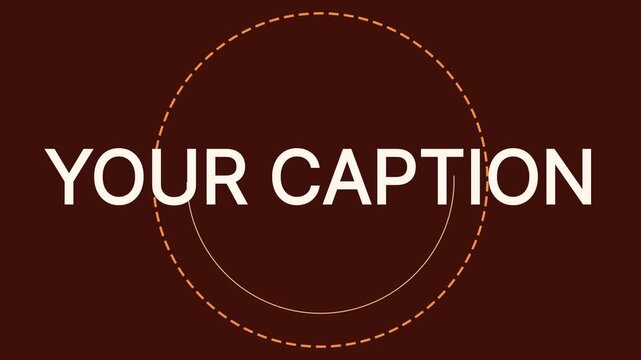 Minimalist animated circle frame with your caption text placeholder for editing and social media branding animation 4k