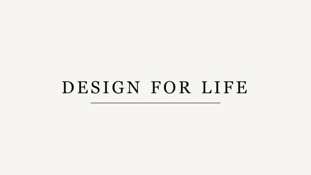 Minimalist for life typography animation on clean off-white 4k background, motion