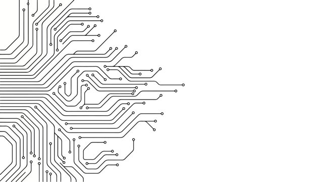Abstract circuit board pattern vector, digital technology motherboard lines, minimalist electronic microchip background for high-tech web design