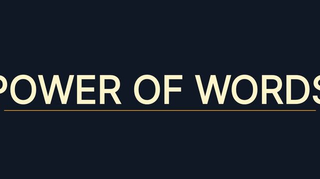 The power of words typography animation: inspiring motivational quote for digital and business presentations 4k