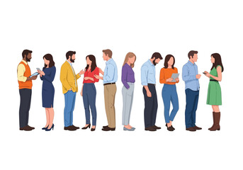 Obraz premium Group of diverse business people standing in a line
