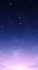 Fototapeta premium Night Sky with Stars and Sunset.
