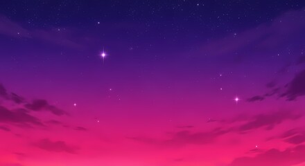 Fototapeta premium Vibrant pink and purple starry night.