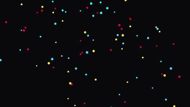 Colorful circles floating in the air creating a festive mood for celebrations and joyous holiday events