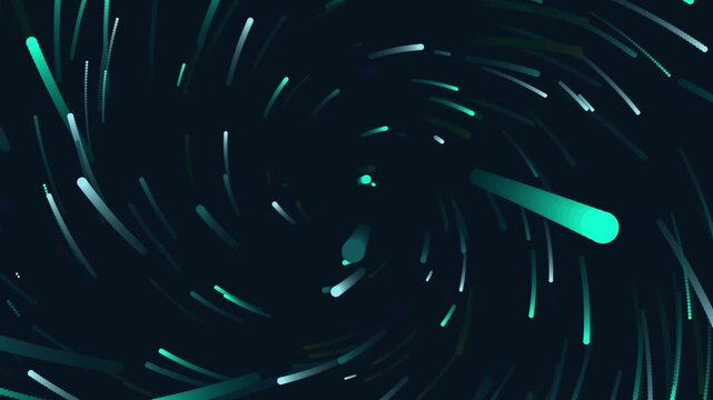 Colorful light streaks swirl in a spiral motion creating a dynamic vortex of glowing particles