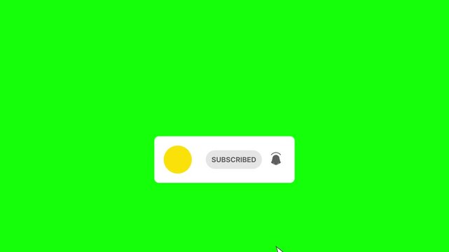 Mouse cursor clicking the red subscribe button and bell icon for channel updates and social engagement