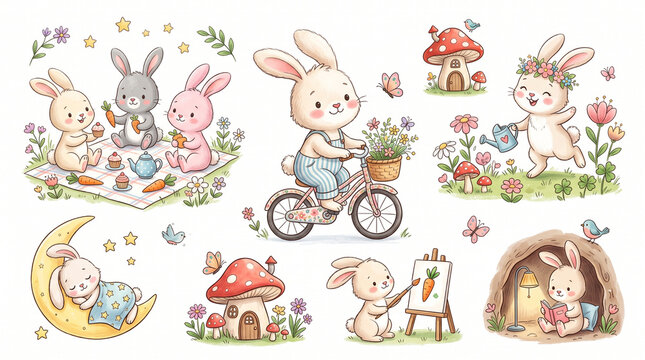  bunny drawing illustration