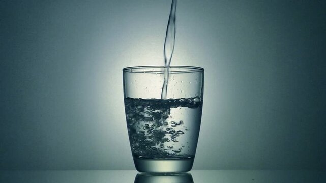 Pouring water into a glassPouring glass of water in A tall transparent glass receptacle filling with the lifeblood of the earth.