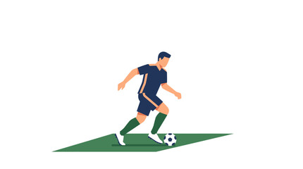 Obraz premium Man playing soccer on green field.