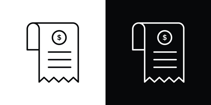 Receipt icon flat pictogram bundle. EPS10