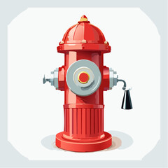 Fototapeta premium Bright red fire hydrant standing alone.