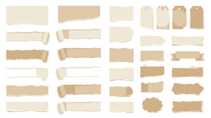 Fototapeta premium Various brown paper tag shapes.