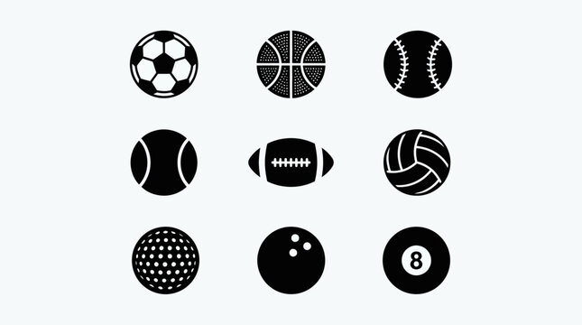 Sports Balls Icons Set.