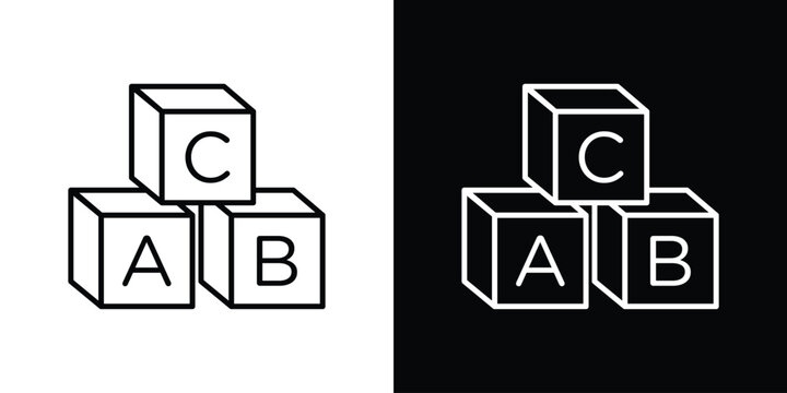 Baby ABC cubes icon editable pictogram bundle