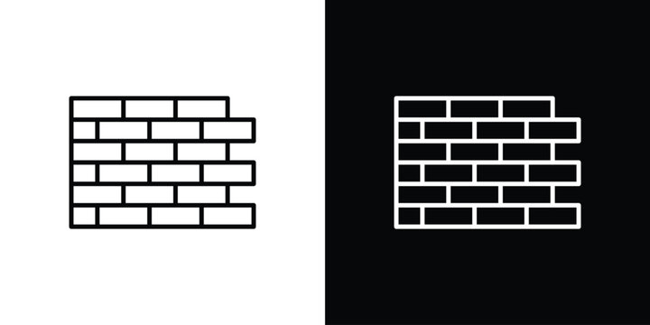 Brickwall icon editable pictogram bundle