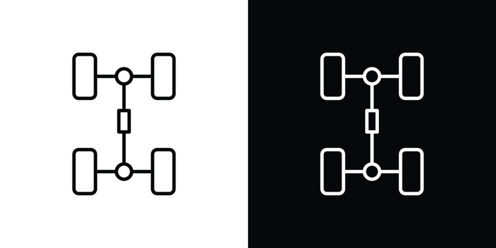 Car chassis icon editable pictogram bundle