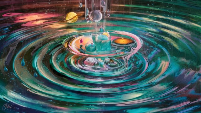 Abstract fluid art with vibrant colors, swirling patterns, and dynamic composition, high quality background.
