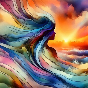 Abstract fluid art with vibrant colors, swirling patterns, and dynamic composition, high quality background.