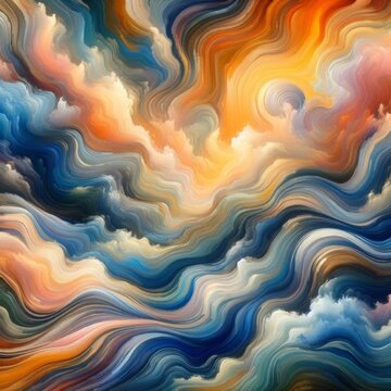 Abstract fluid art with vibrant colors, swirling patterns, and dynamic composition, high quality background.