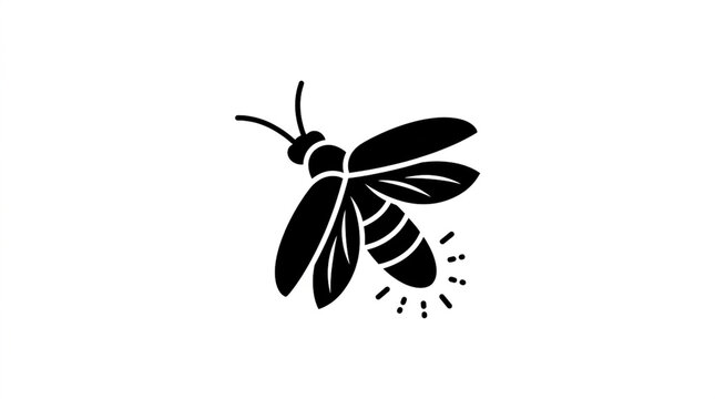 Title:
Firefly Icon Silhouette Vector - Glowing Lightning Bug Flat Glyph Symbol, Minimal Insect Logo Design