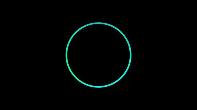 Neon green and blue glowing gradient abstract circle frame element animation