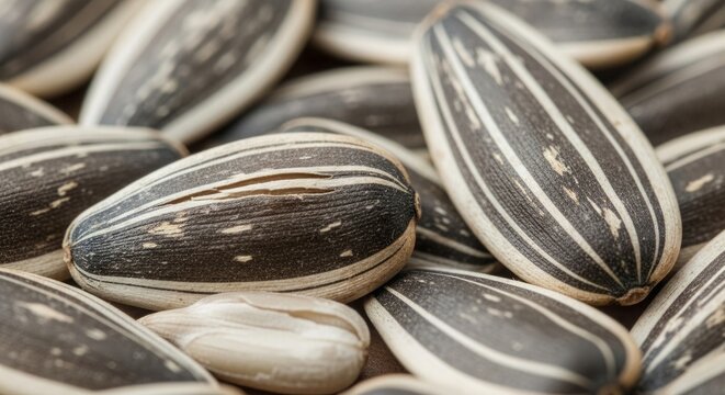 Realistic Professional Photo of Sunflower Seeds (Kuaci) With Natural Food Styling and Detailed Texture