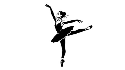 Elegant Ballerina Dancing Silhouette © gerrymurniawan