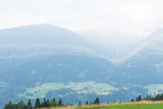 Summer alpine landscape in the Eastern Alps at the border between Italy and Austria
