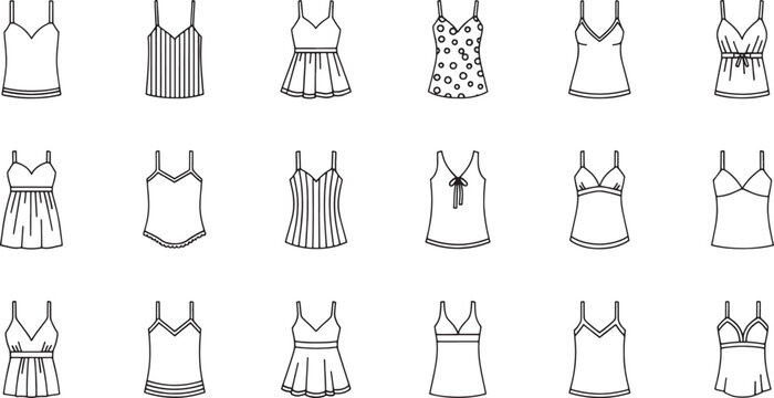 Black and white of women's dresses and tops fashion