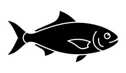 Obraz premium Big Fish Icon Simple Flat Vector Illustration Aquatic Marine Animal Symbol Isolated on White Background