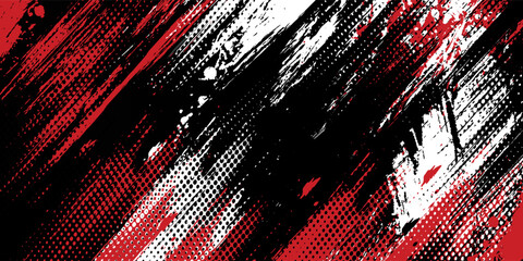 Gaming esport background striking stripes electric banner vector illustration design red black grunge brush wing comic pattern modern abstract concept livery stripes decal paint splash splatter.eps 10 © AINUNNAJIB