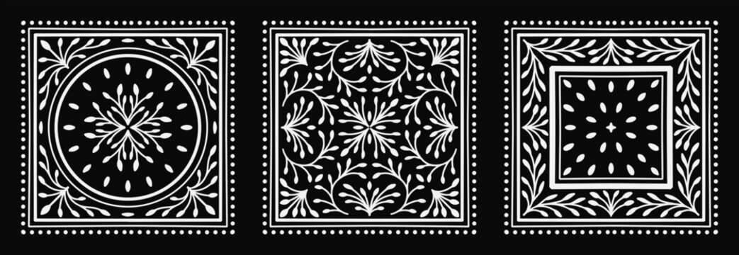 bandana art drawing floral swirl