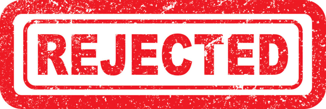 Red rejected stamp seal icon