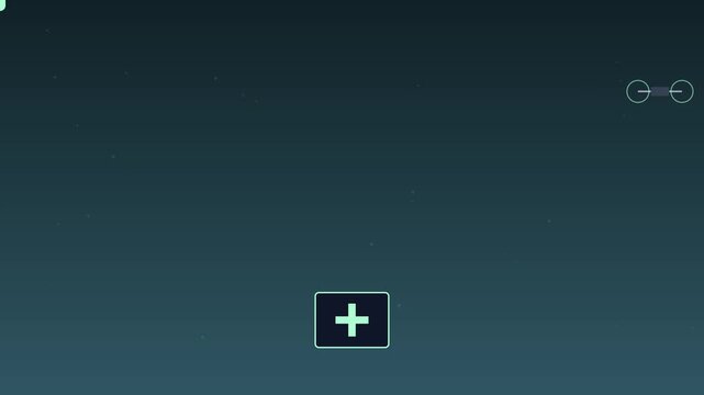 Minimalist digital interface loading animation with rotating loading and plus button 4k