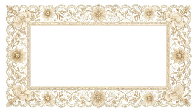 PNGMURNI--transparent background Firefly A delicate off-white floral lace frame border in vertical rectangle shape with