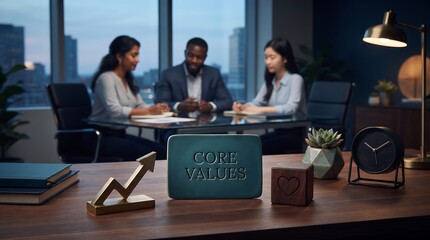 Fototapeta premium Corporate Core Values and Business Growth Concept