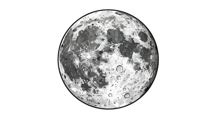 Full Moon Hand Drawn Vector Illustration © Centosa
